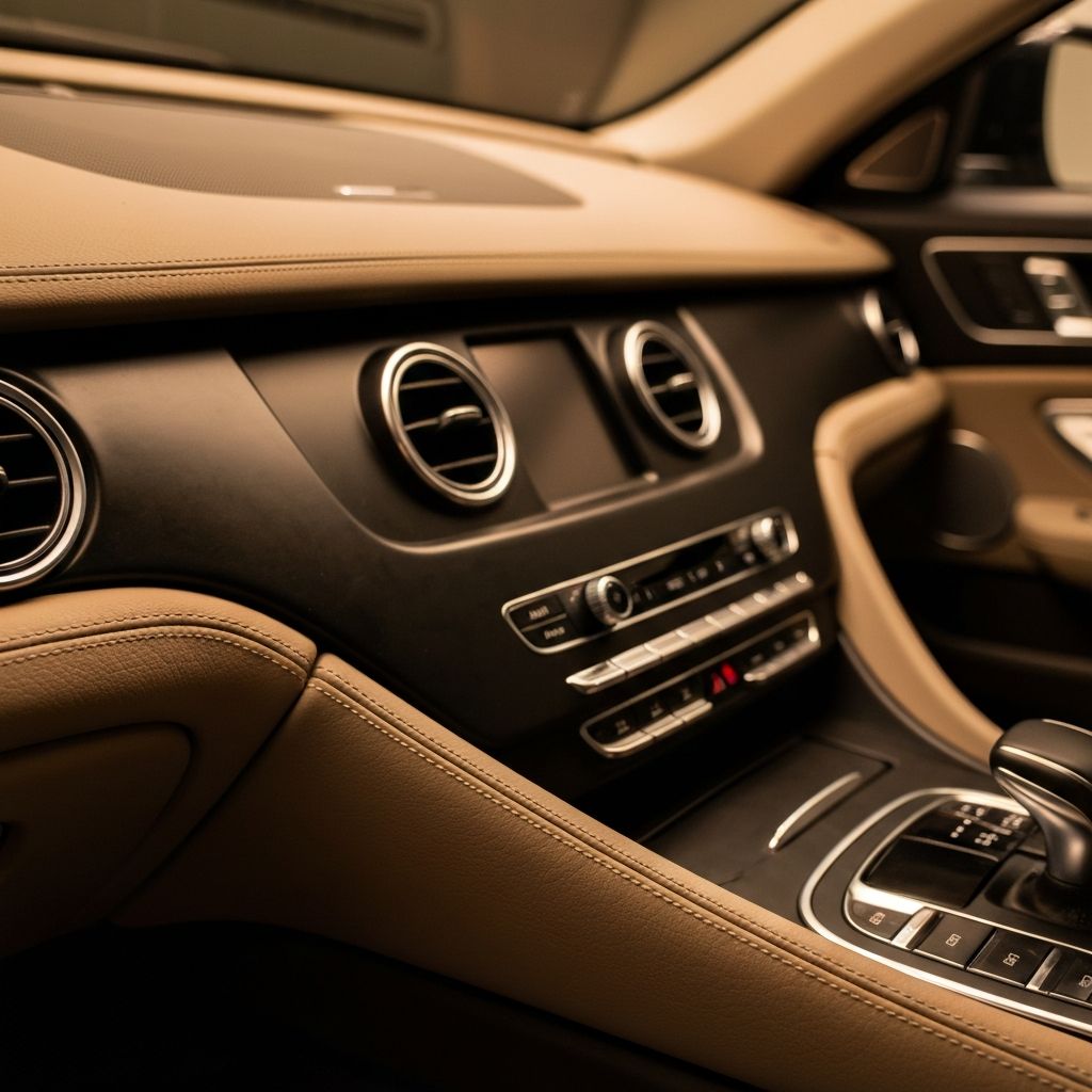 Wnętrze luksusowego samochodu po czyszczeniu